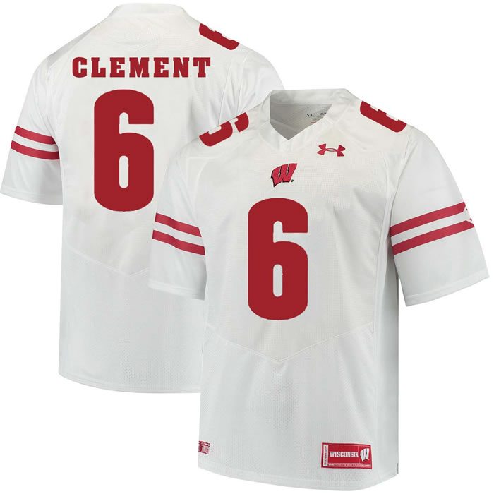Wisconsin Badgers #6 Corey Clement White College Football Jersey DingZhi